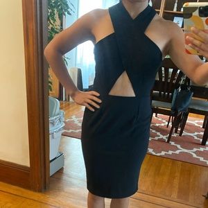 Black Nasty Gal Front Cross Dress in size XS NWT